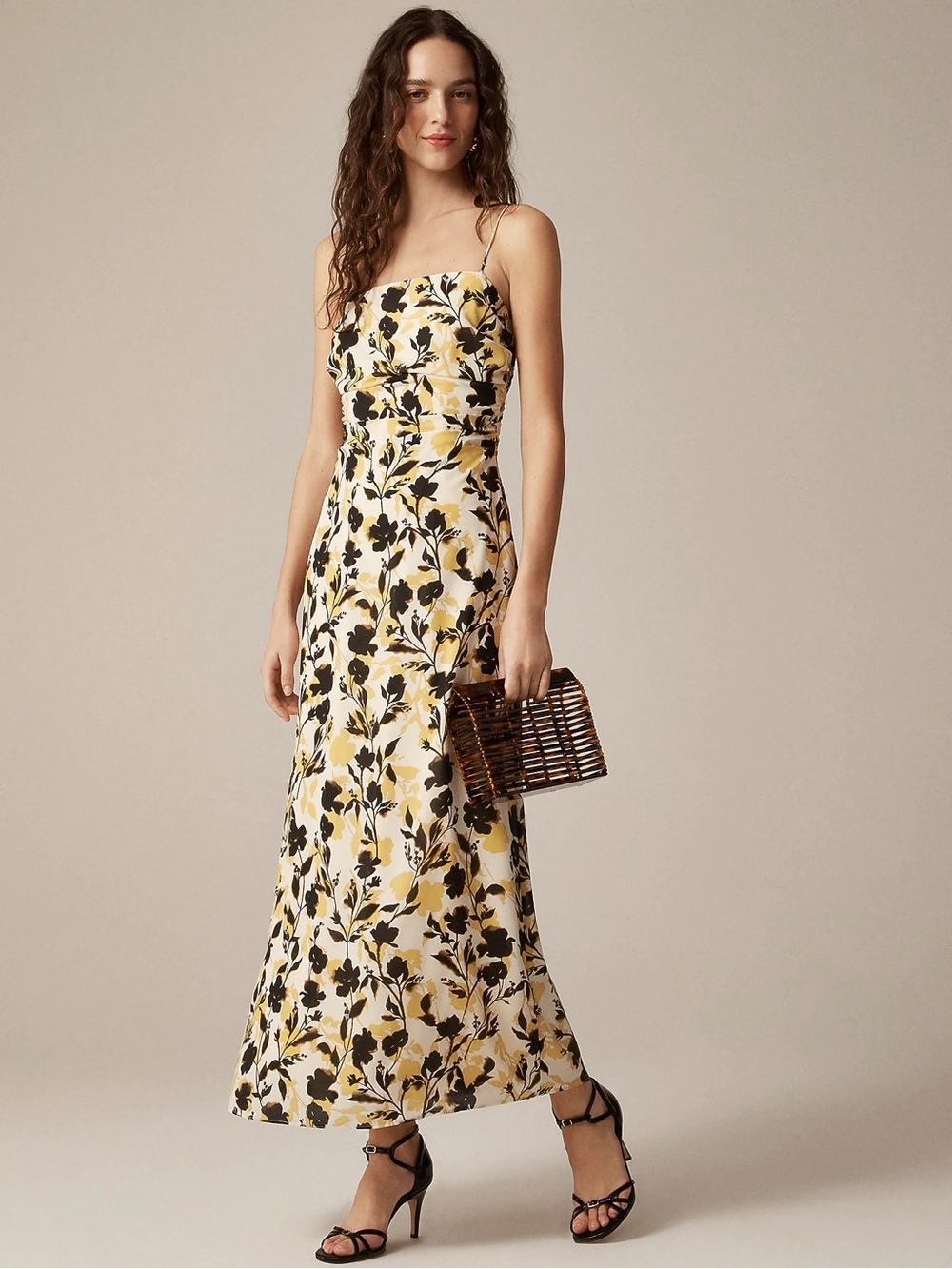 J. Crew Collection Ruched Maxi Dress in Floral Print